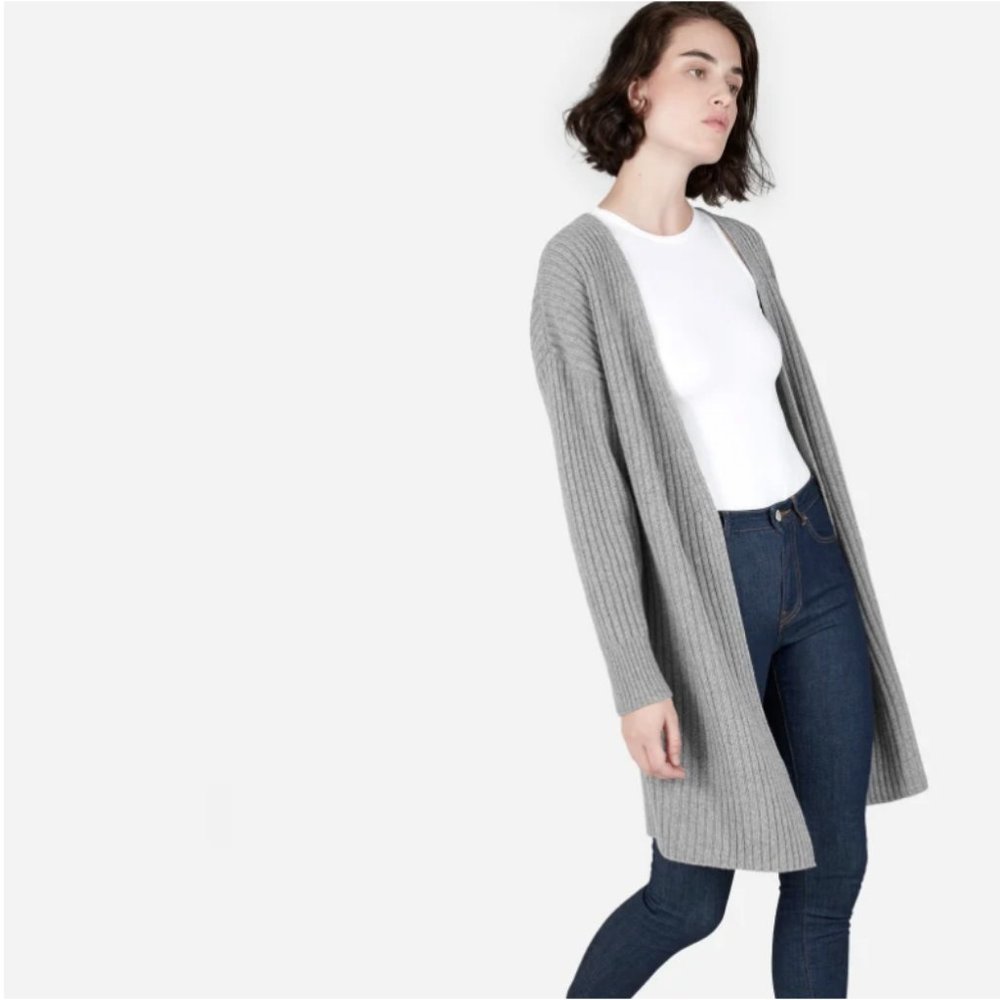 Everlane Ribbed Wool-Cashmere Oversized Cardigan